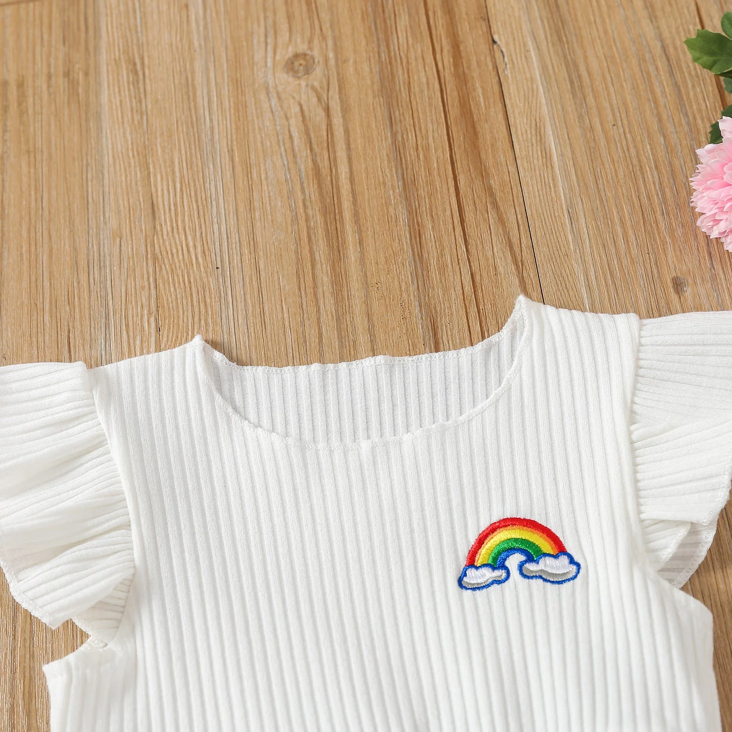 Girls Rainbow Embroidered Tutu Dress