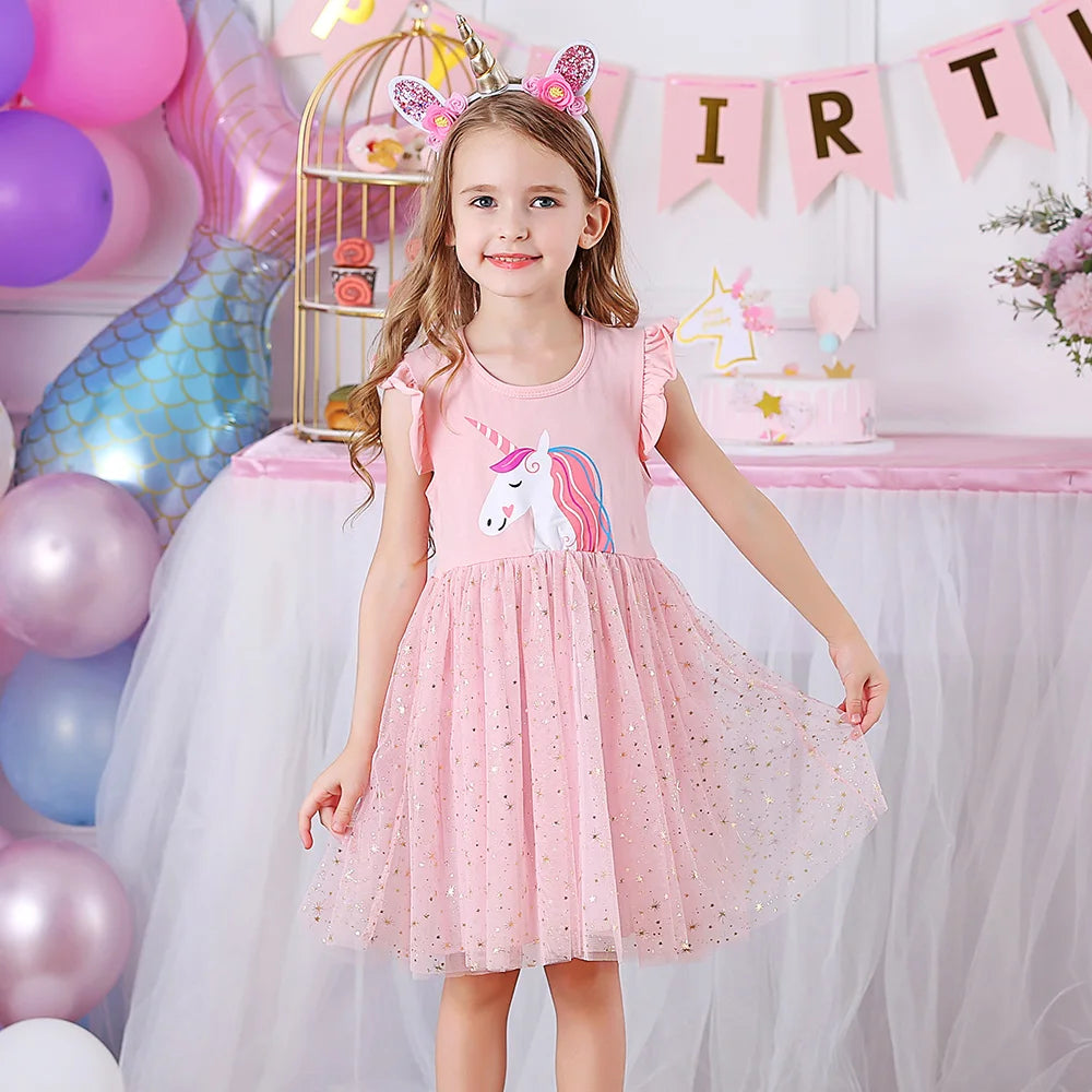 Girls Unicorn Sparkle Tulle Dress