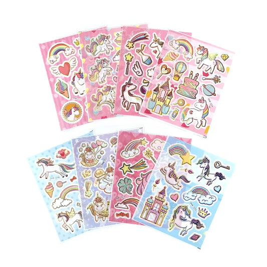 Kawaii Unicorn 8 Sticker Sheet