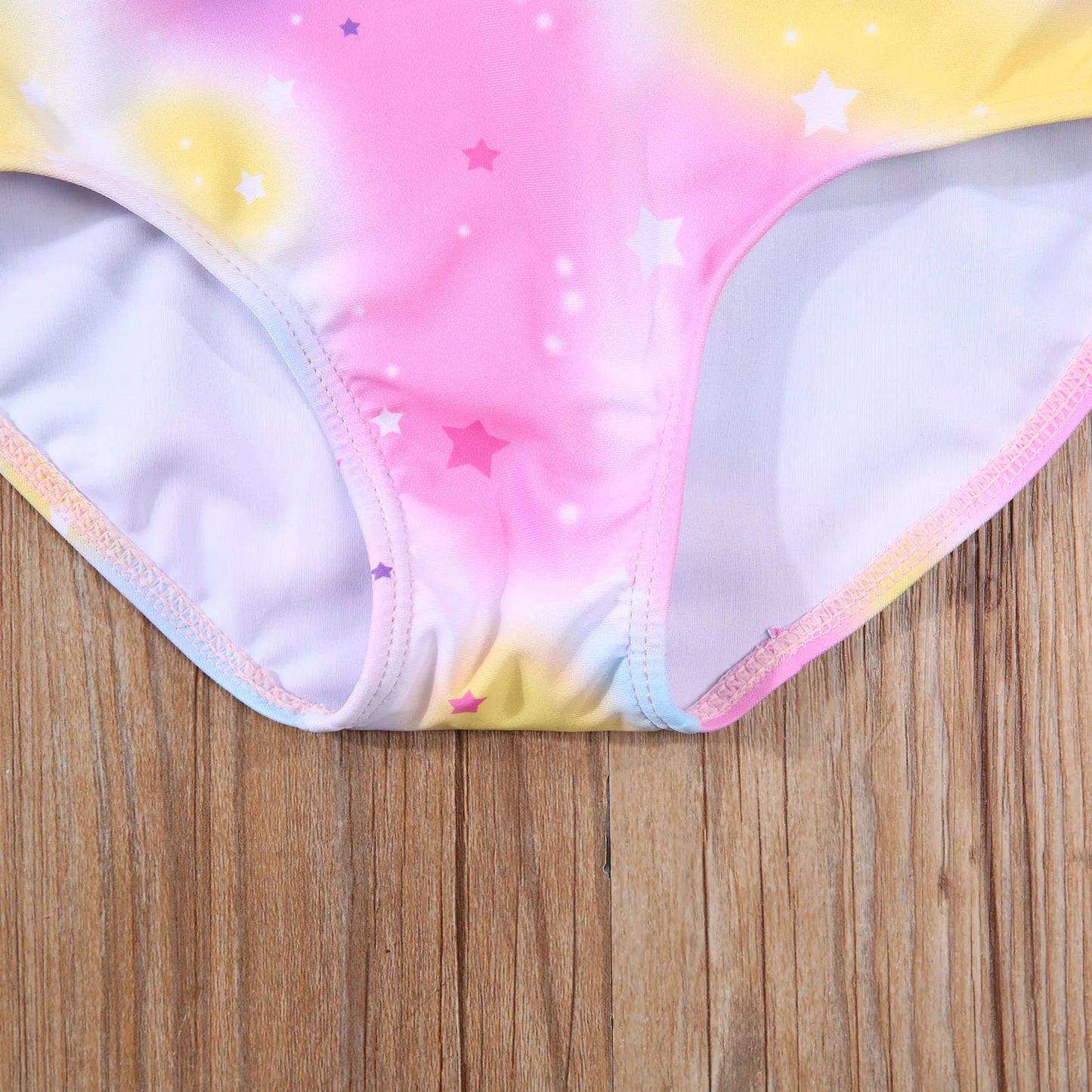 Girls Rainbow Unicorn Ruffle 2 piece swimsuit