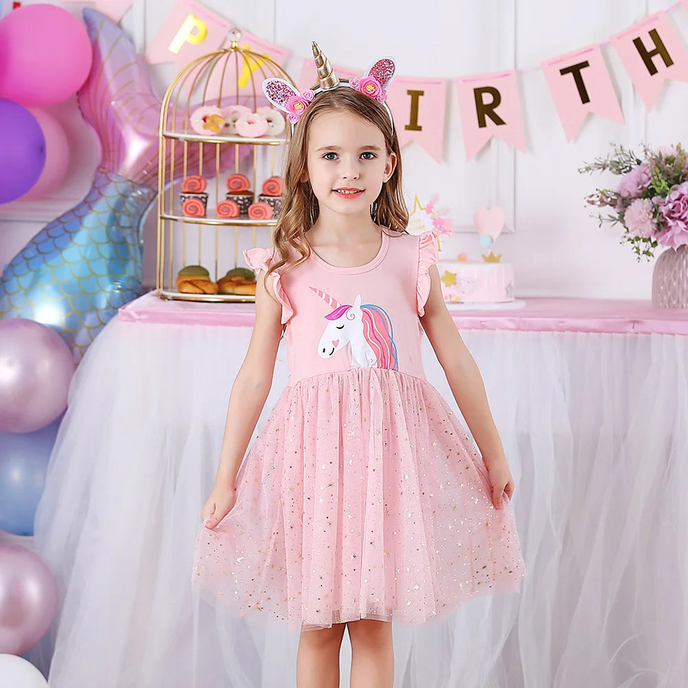 Girls Unicorn Sparkle Tulle Dress