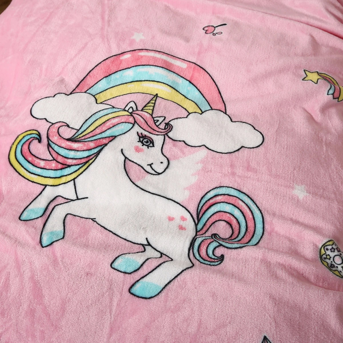 Kids Pink Unicorn Super Soft Throw Blanket