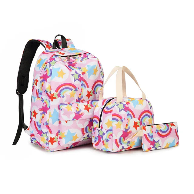 3pcs/set Rainbow Backpack