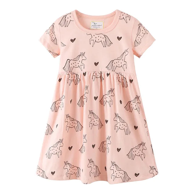 Girls Unicorn Print Dress