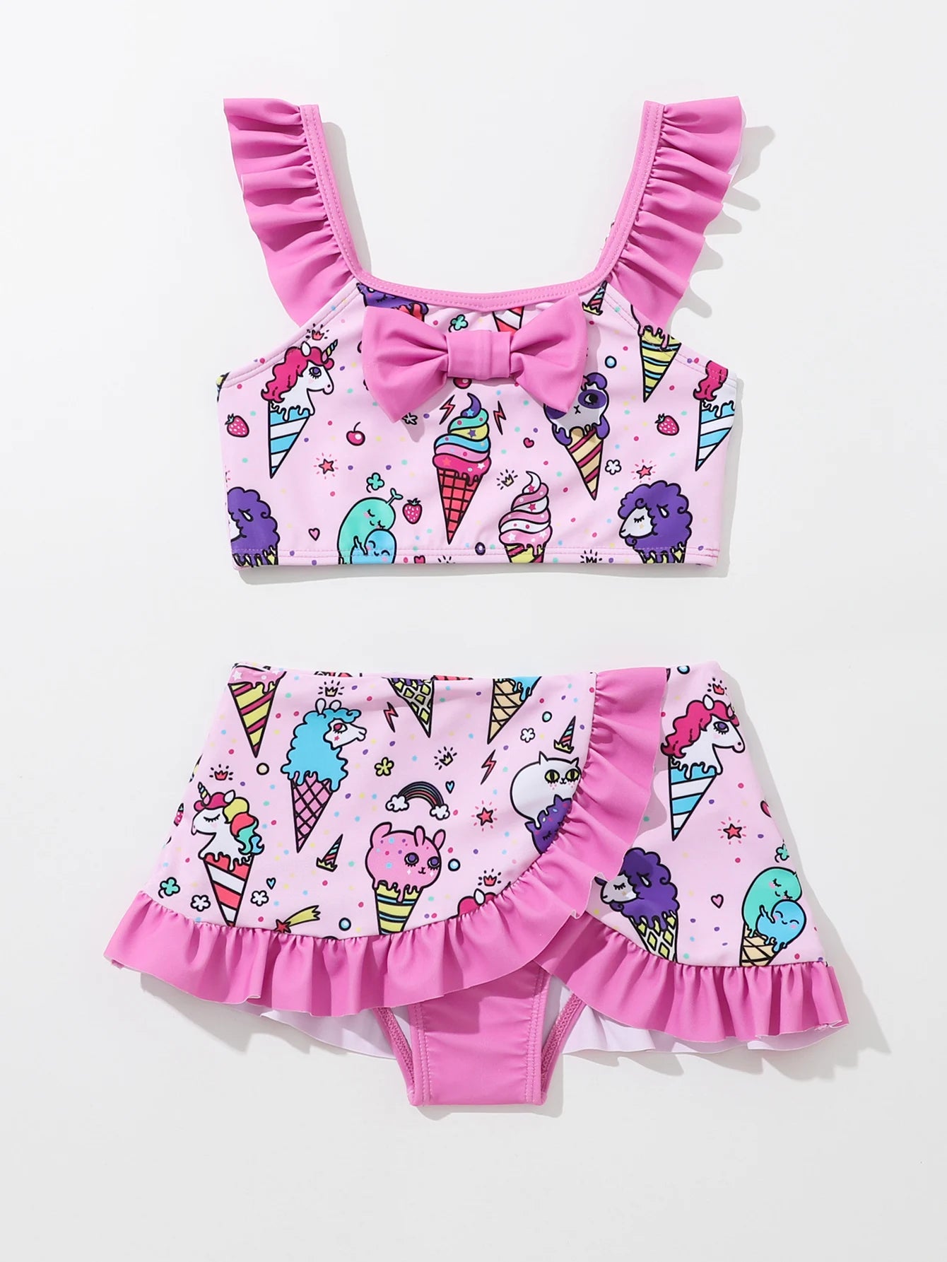 Girls 2 piece Unicorn Ice Cream swimsuit