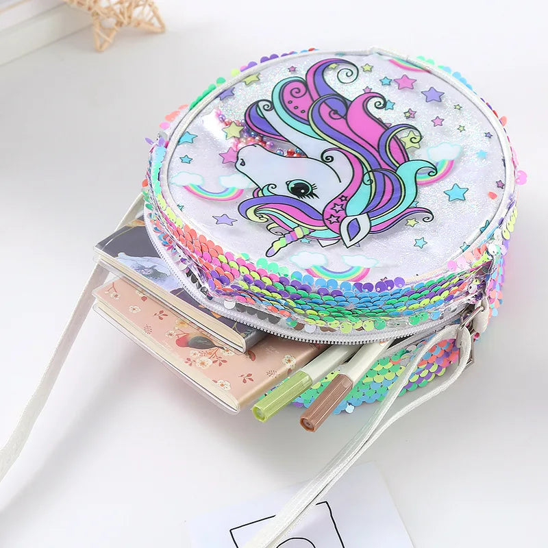 Rainbow Sequin and Glitter Unicorn Purse