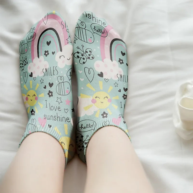 Short Rainbow Cloud Socks