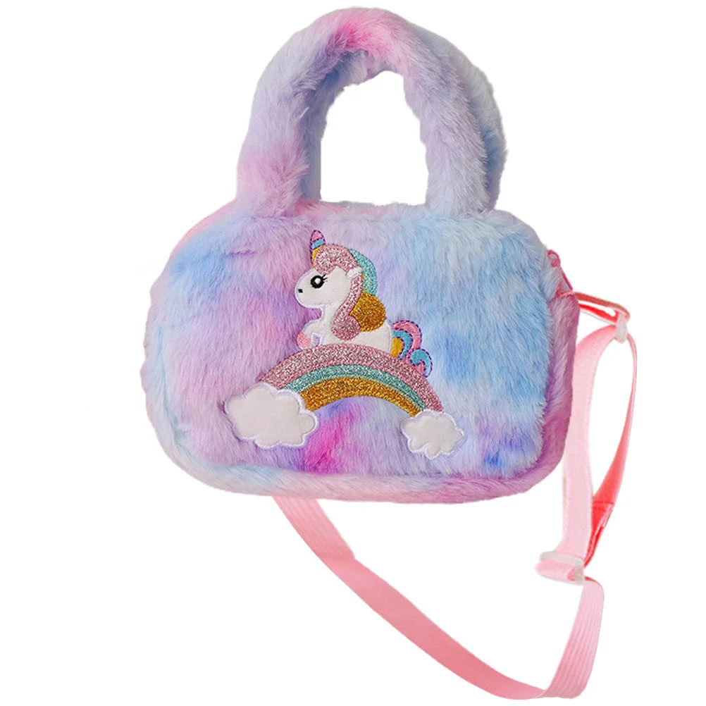 Fluffy Plush Unicorn Handbag