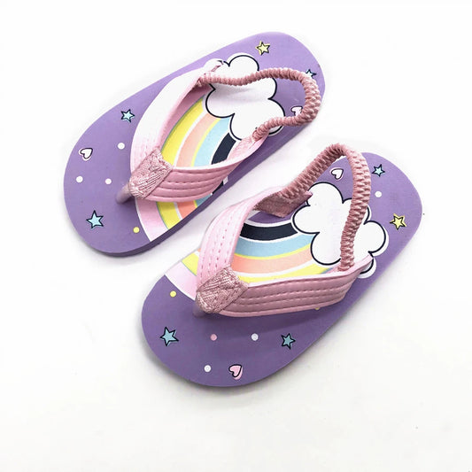 Girls Rainbow Flip-Flops
