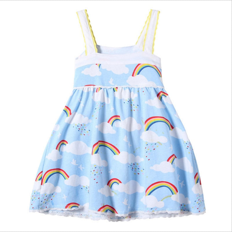 Rainbow Cloud Print Dress