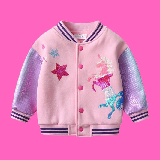 Girls Unicorn Sequin Jersey Jacket