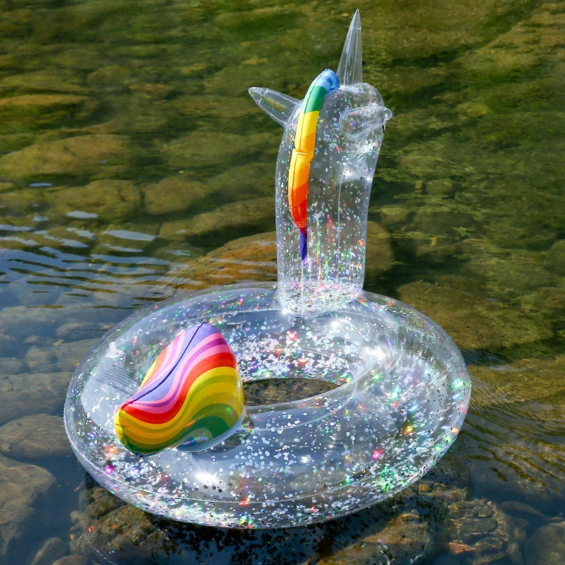 Clear Glitter Unicorn Float
