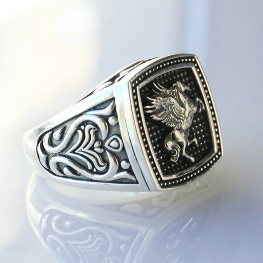 Antique Pegasus Signet Ring