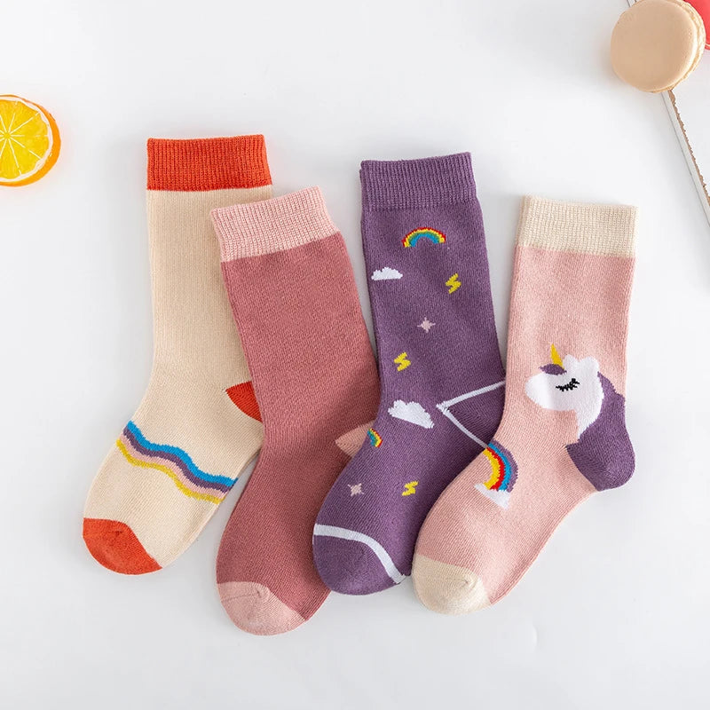 Minimalist Unicorn and Rainbow socks