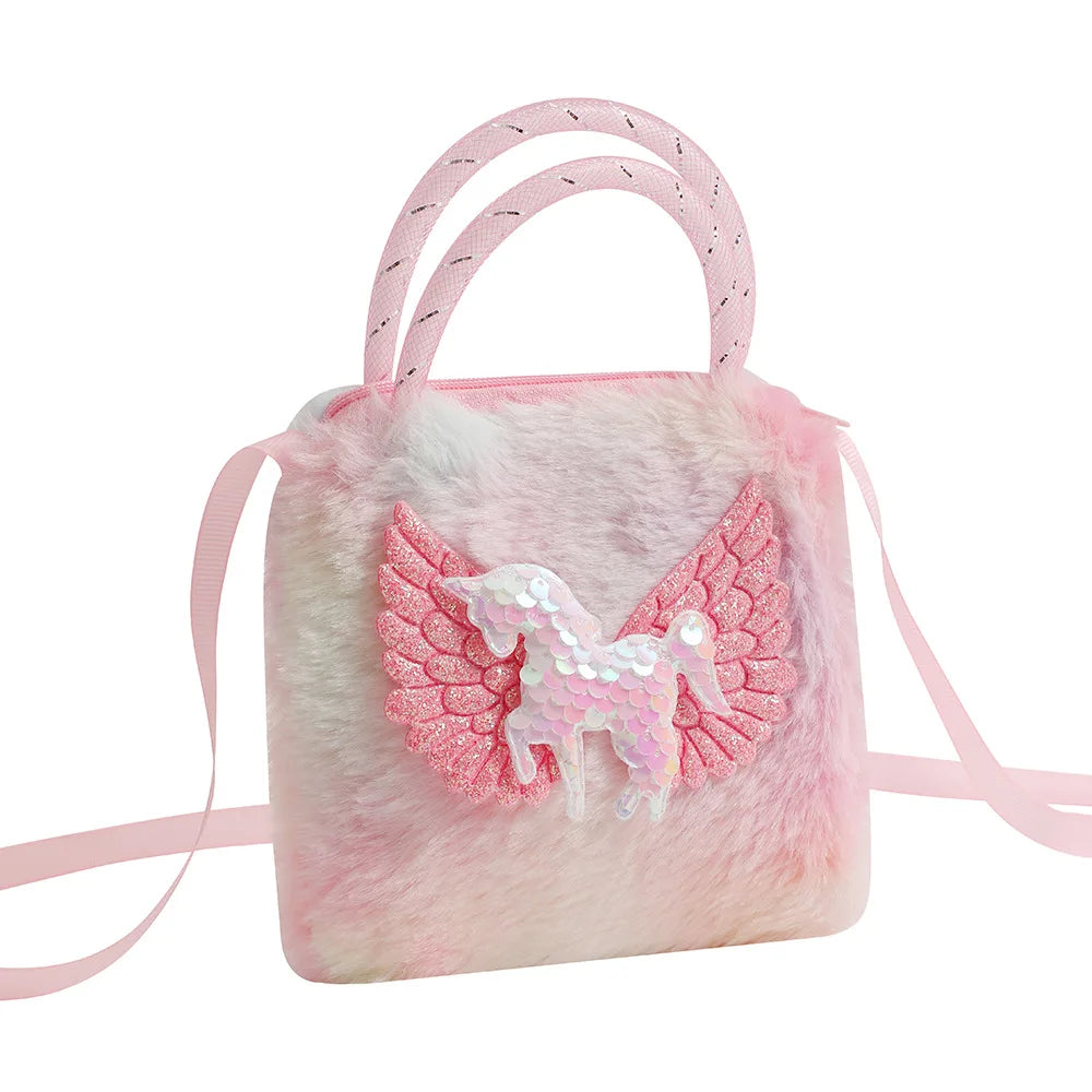 Plush Unicorn Shoulder Purse and Handbag
