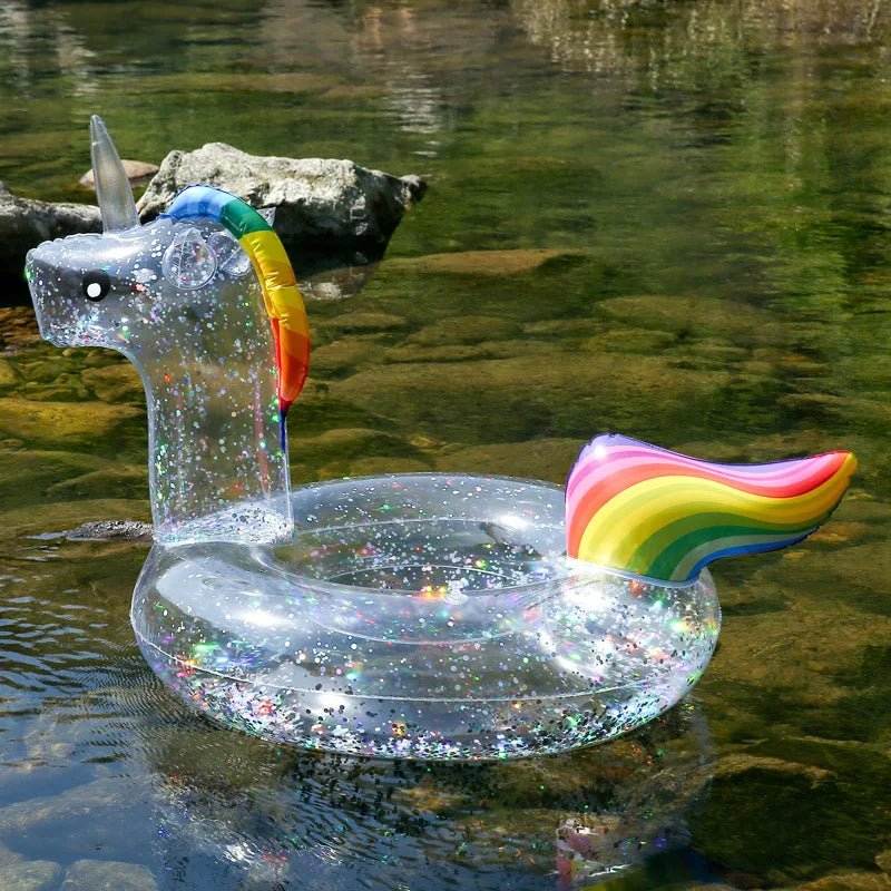 Clear Glitter Unicorn Float