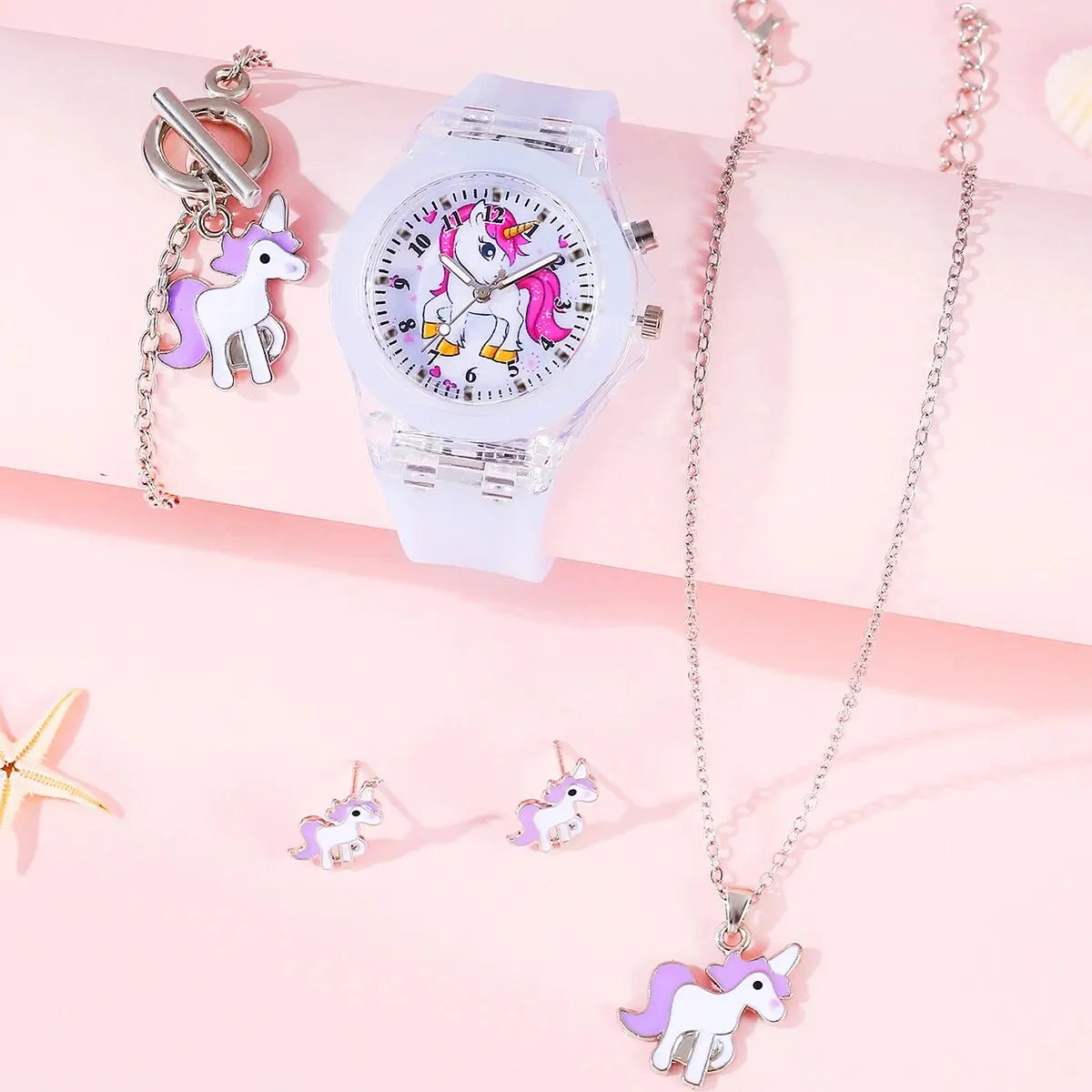 Unicorn Watch and Jewelry Set