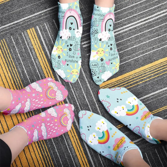 Short Rainbow Cloud Socks