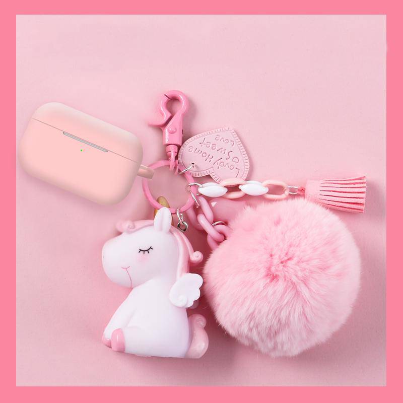 Star Unicorn AirPods Silicone Case Cover with Keychain