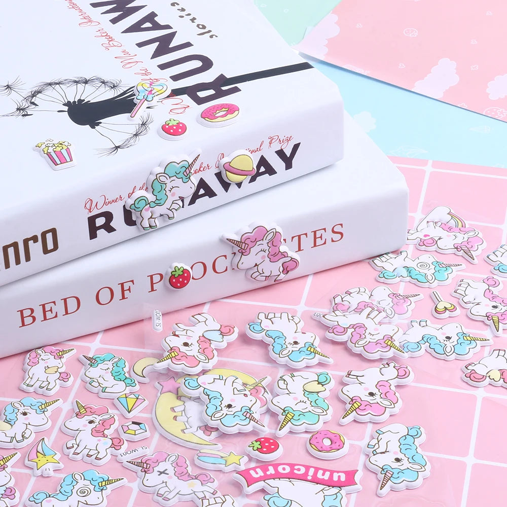 1 sheet Pink Unicorn Scrapbooking Stickers