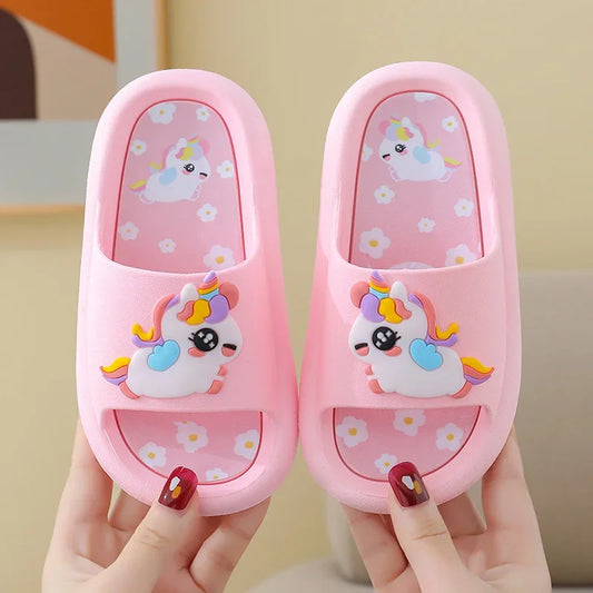 Girls Cartoon Unicorn Flip-Flops