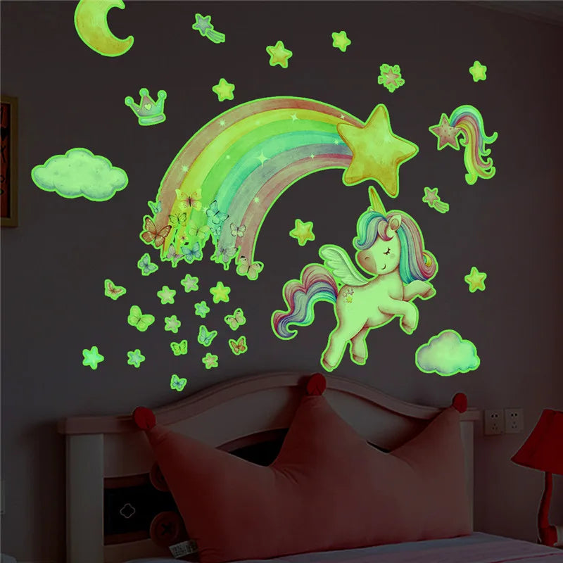 Shine In The Dark Unicorn Wall Stickers