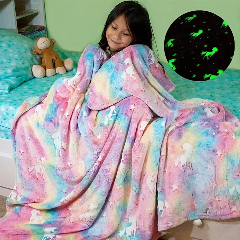 Glow In The Dark Unicorn Blanket