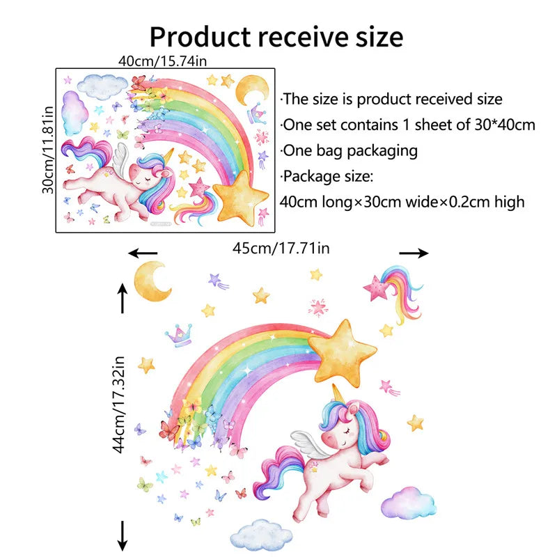 Shine In The Dark Unicorn Wall Stickers