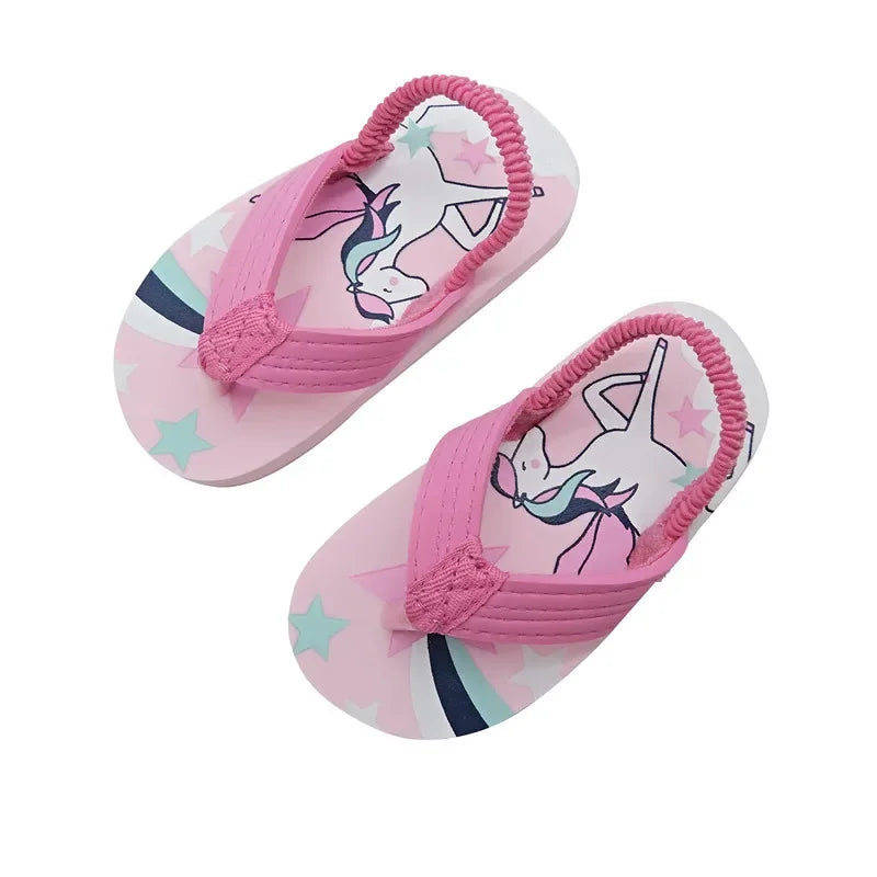 Girls Unicorn Flip Flops