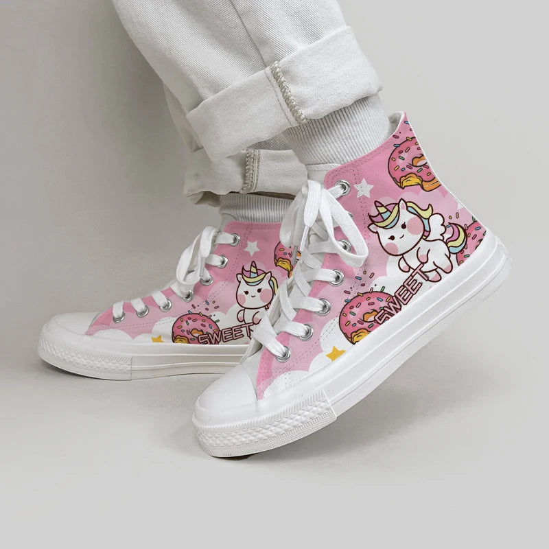 Trendy Anime Cat-i-corn Womens Sneakers