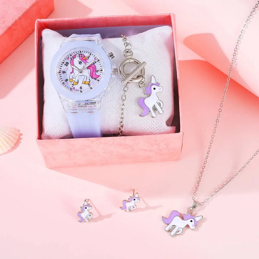 Unicorn Watch and Jewelry Set