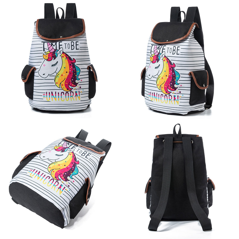 Time To Be a Unicorn Canvas Rucksack Backpack