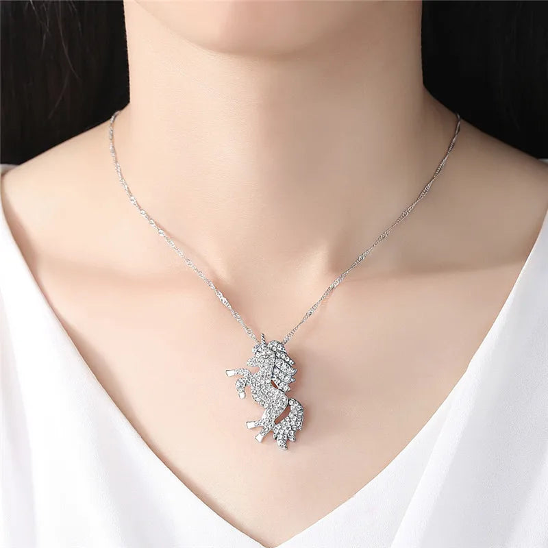 Bedazzled Unicorn Necklace