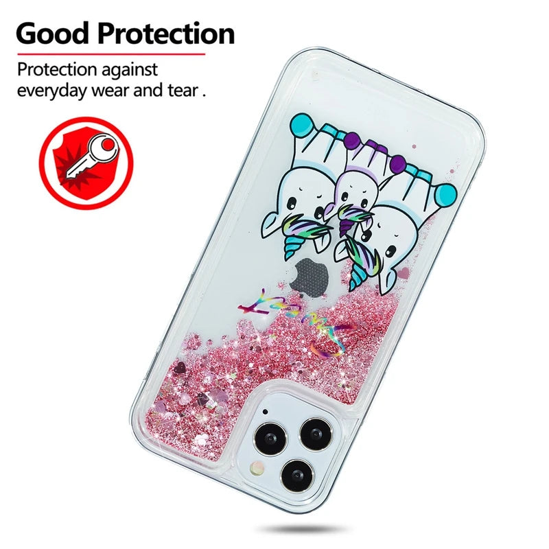 Unicorn Glitter Dynamic Liquid Case for iPhone 14 13 Pro Max 14 Plus 14ProMax