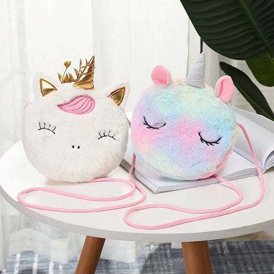 Fluffy Unicorn Shoulder Purse