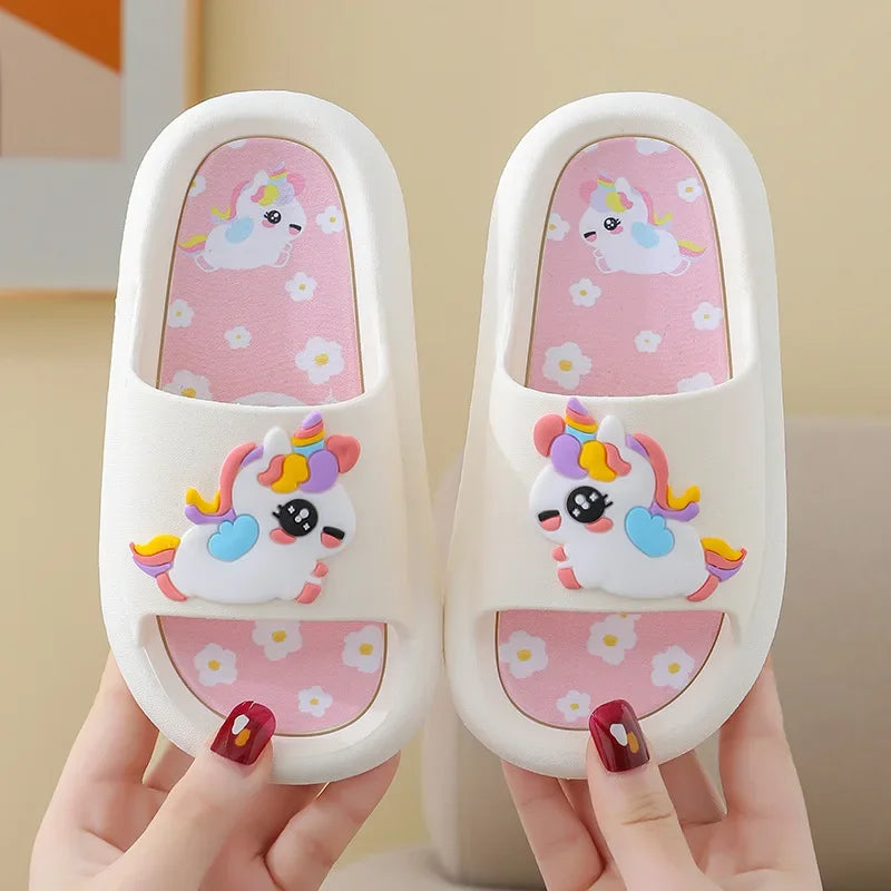 Girls Cartoon Unicorn Flip-Flops