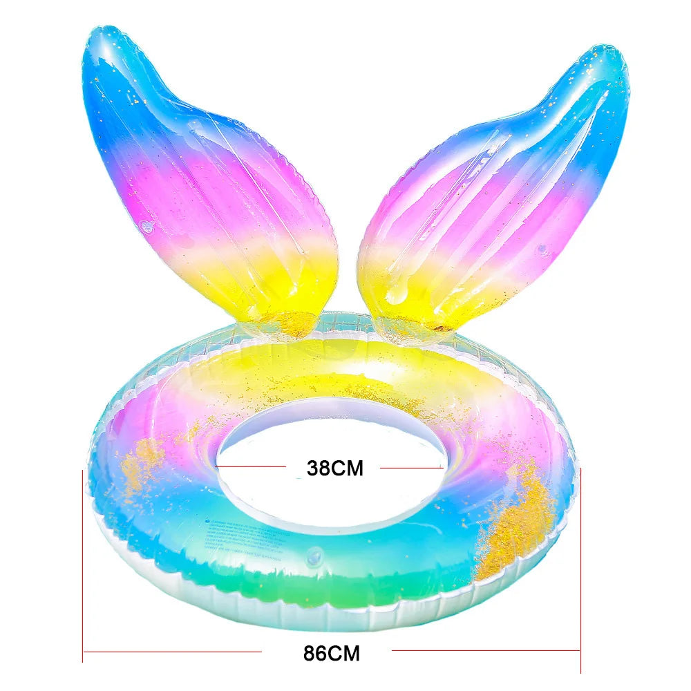 Rainbow Glitter Mermaid Tube Float