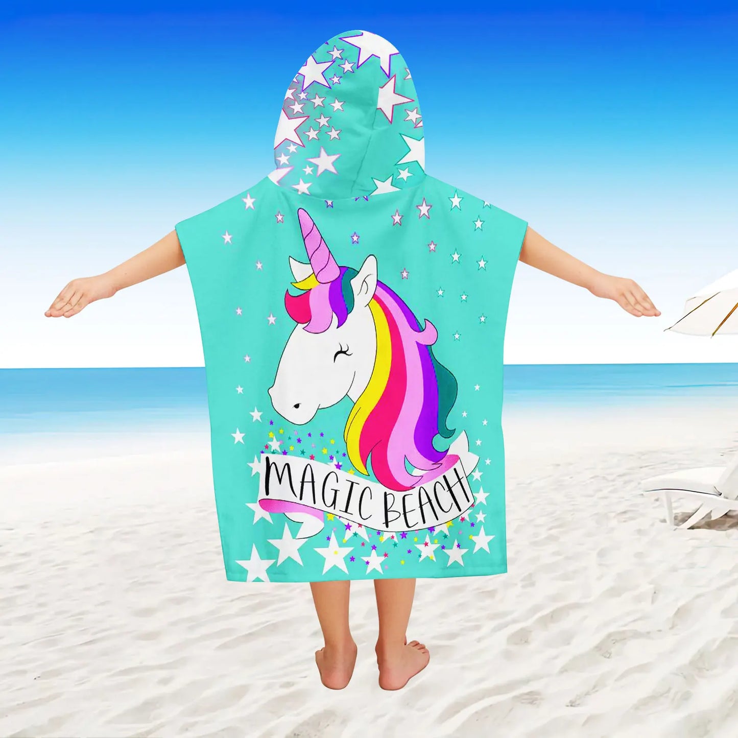 "Magic Beach" Unicorn Towel Poncho