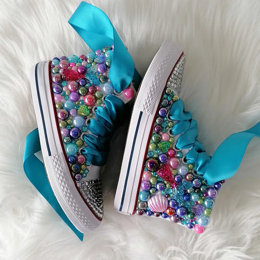 Girls Mermaid Bling Sneakers
