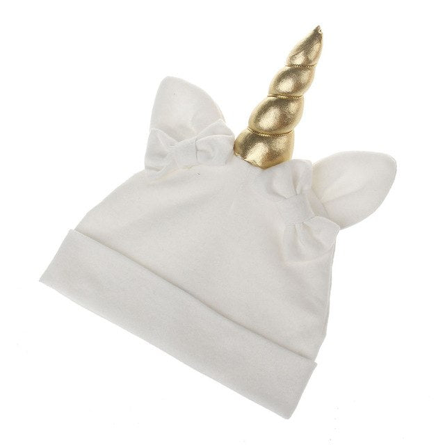 White Baby Unicorn Beanie Cap