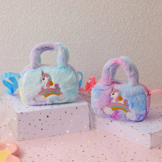 Fluffy Plush Unicorn Handbag
