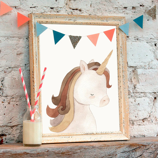 Nursery Boho Unicorn Art Print
