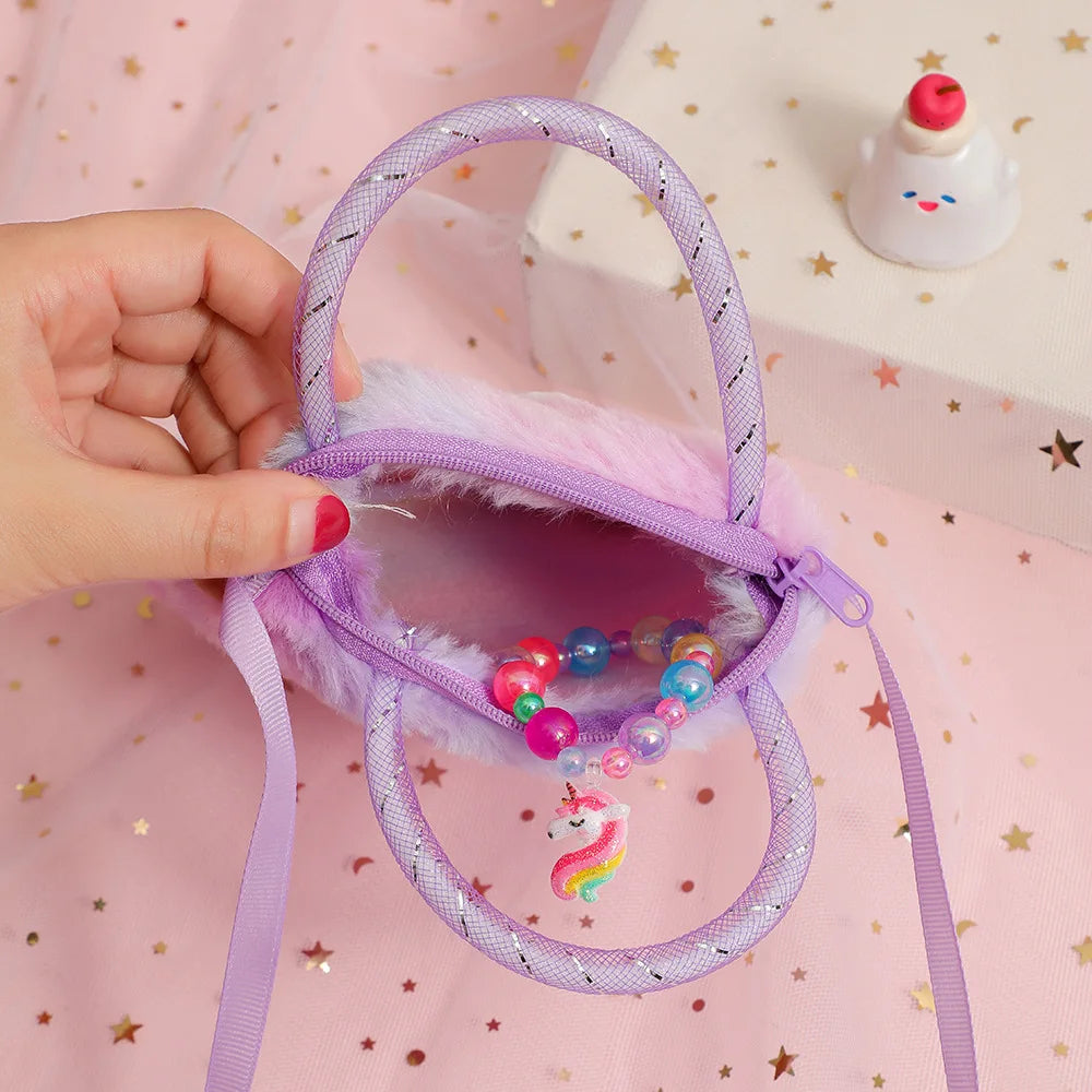 Plush Unicorn Shoulder Purse and Handbag