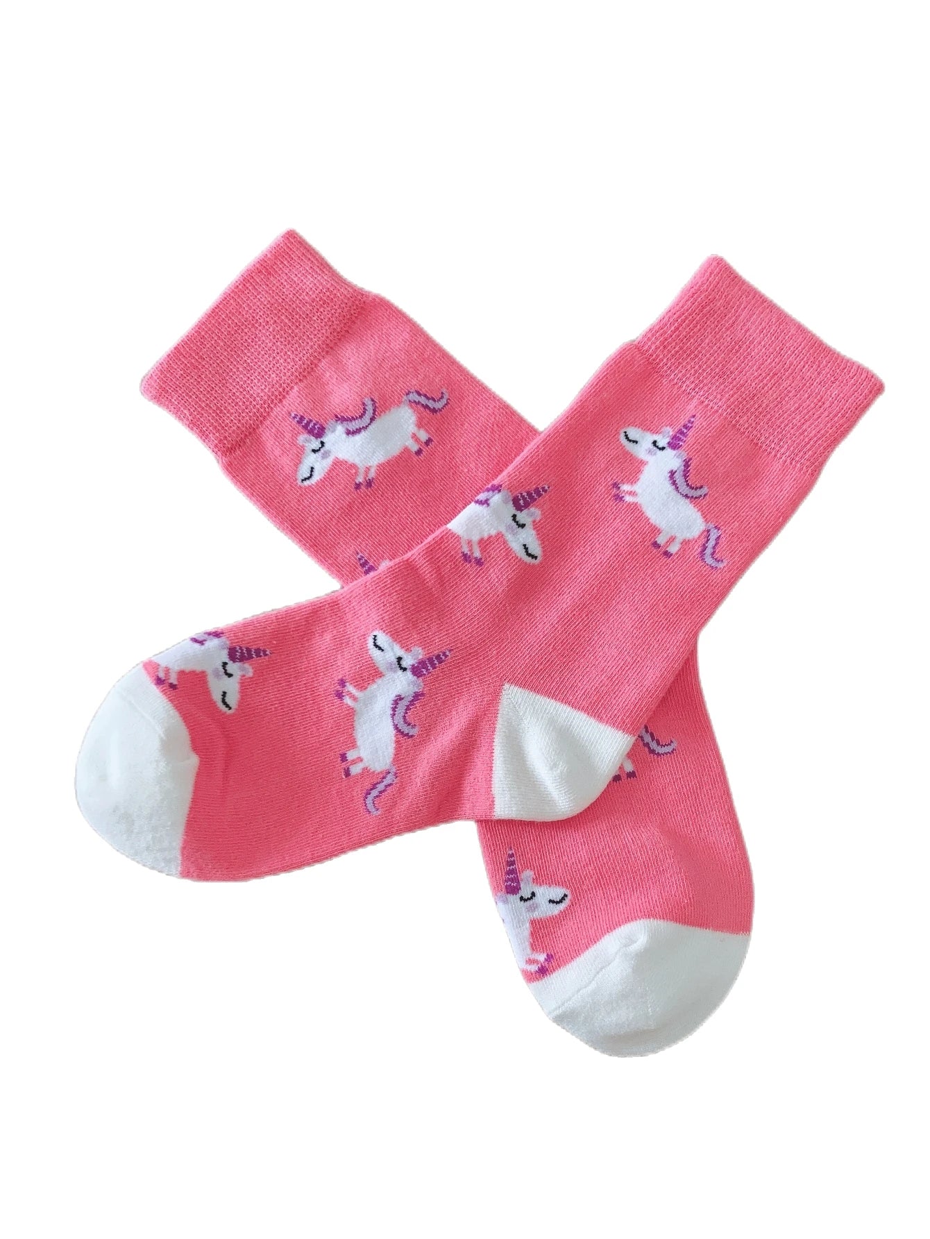 Girls Pink Unicorn Socks