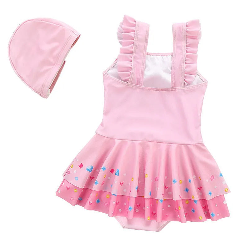 Cute Cartoon Unicorn Toddler One-Piece SwimSuit