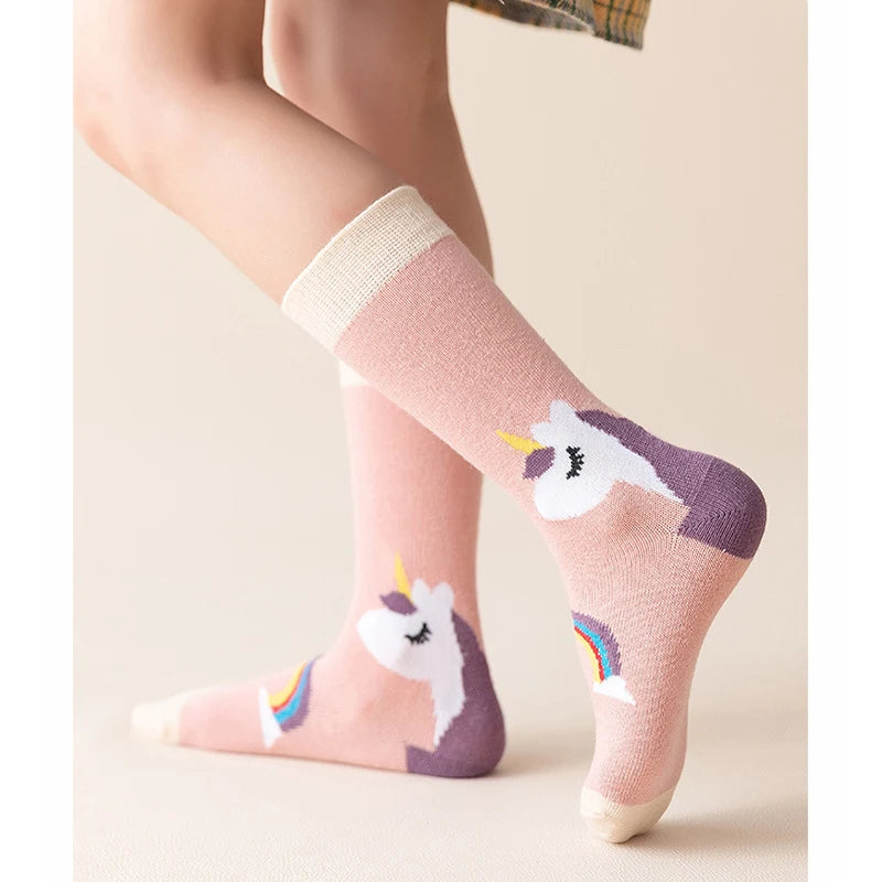 Minimalist Unicorn and Rainbow socks