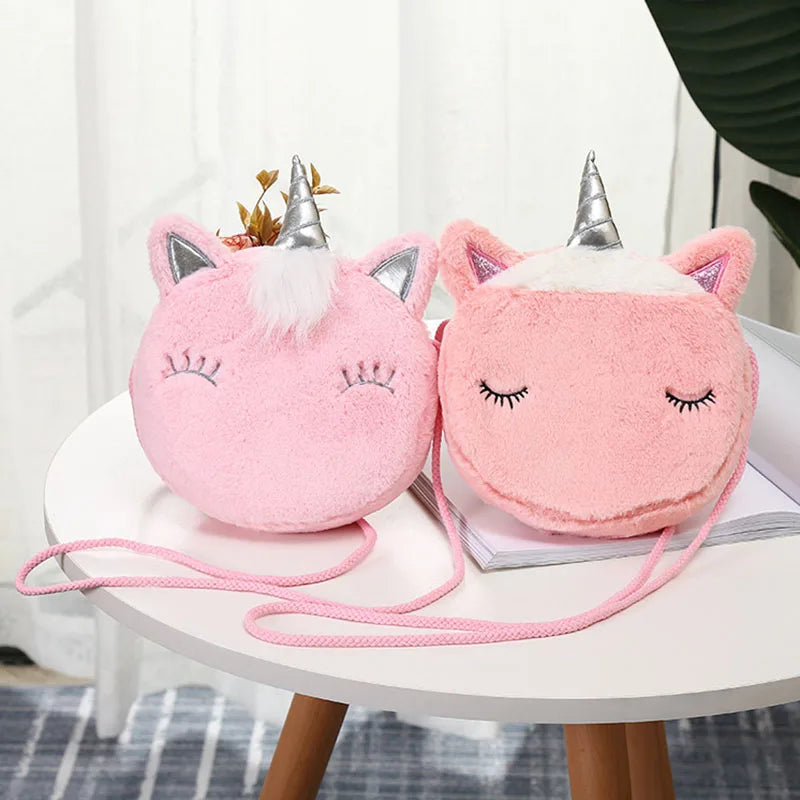 Fluffy Unicorn Shoulder Purse