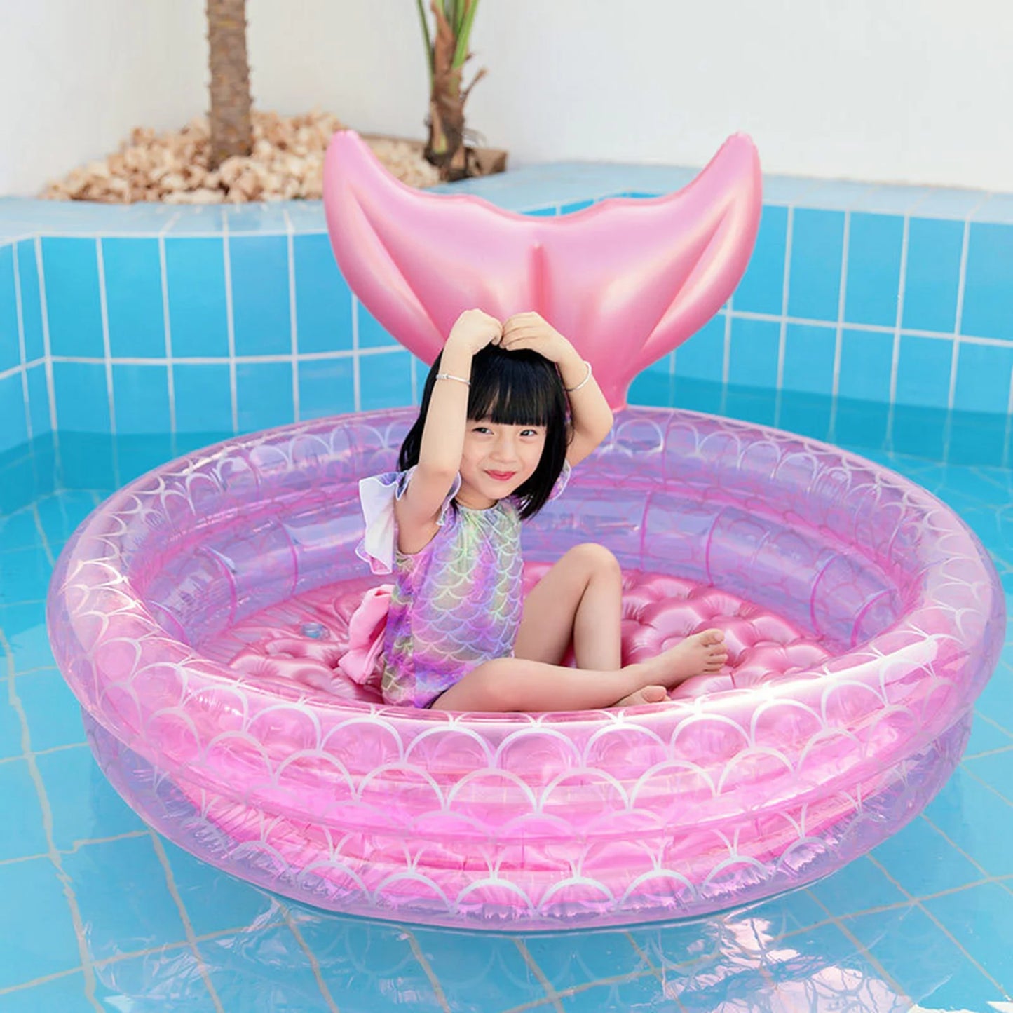 Inflatable Round Mermaid Swimming Pool