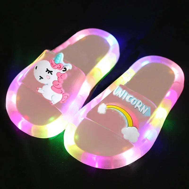 Girls Light Up Unicorn Flip-Flops