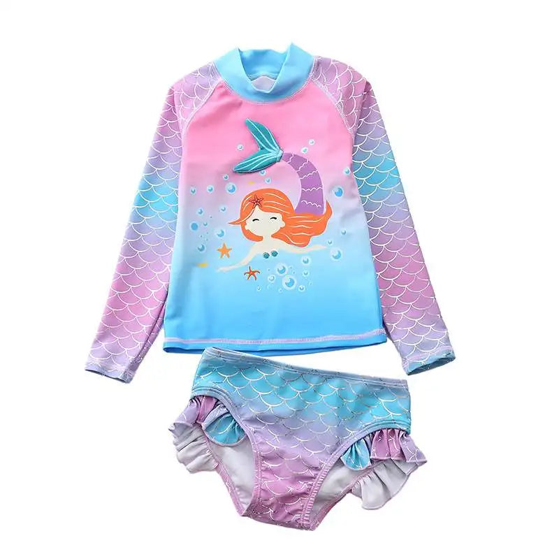 Girls Mermaid Two Piece Swimsuit